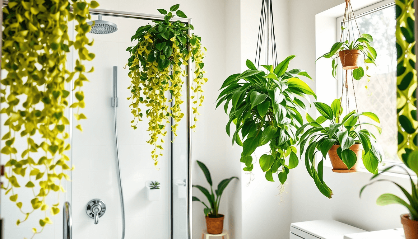 浴室空間放大術_垂吊植物這樣擺_視覺效果提升30