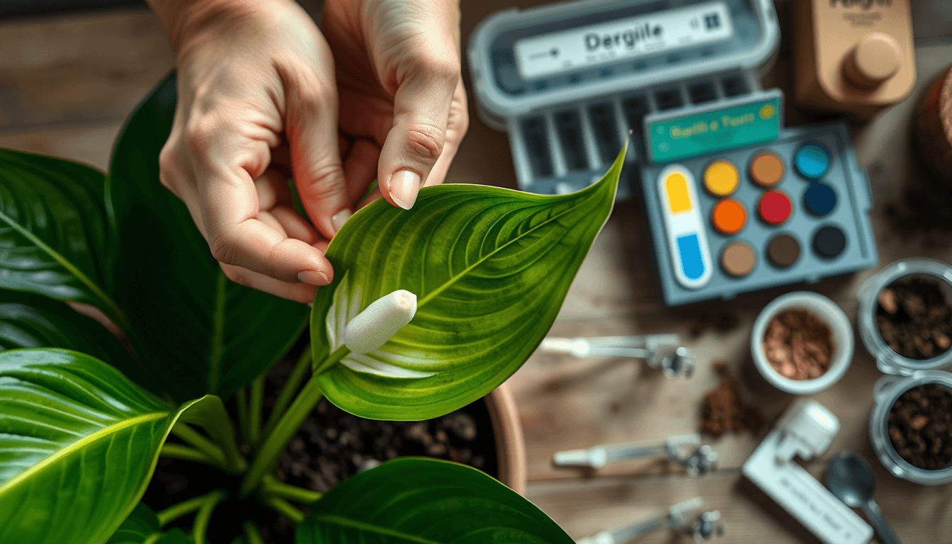 白鶴芋不開花破解_3招進階診斷_找出潛在病蟲害與pH值問題